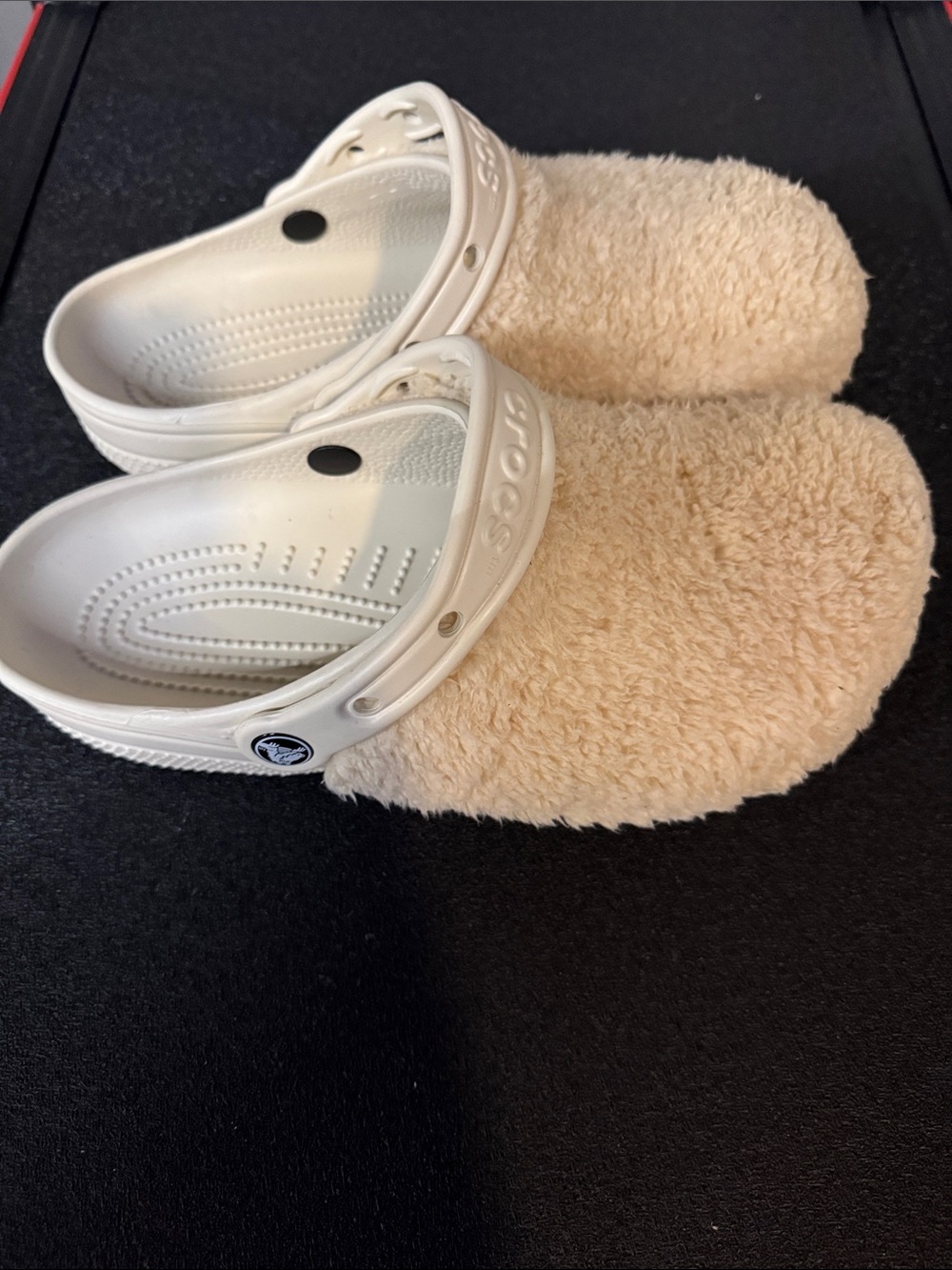 CROCS Plush Fuzzy Clogs in Cream
